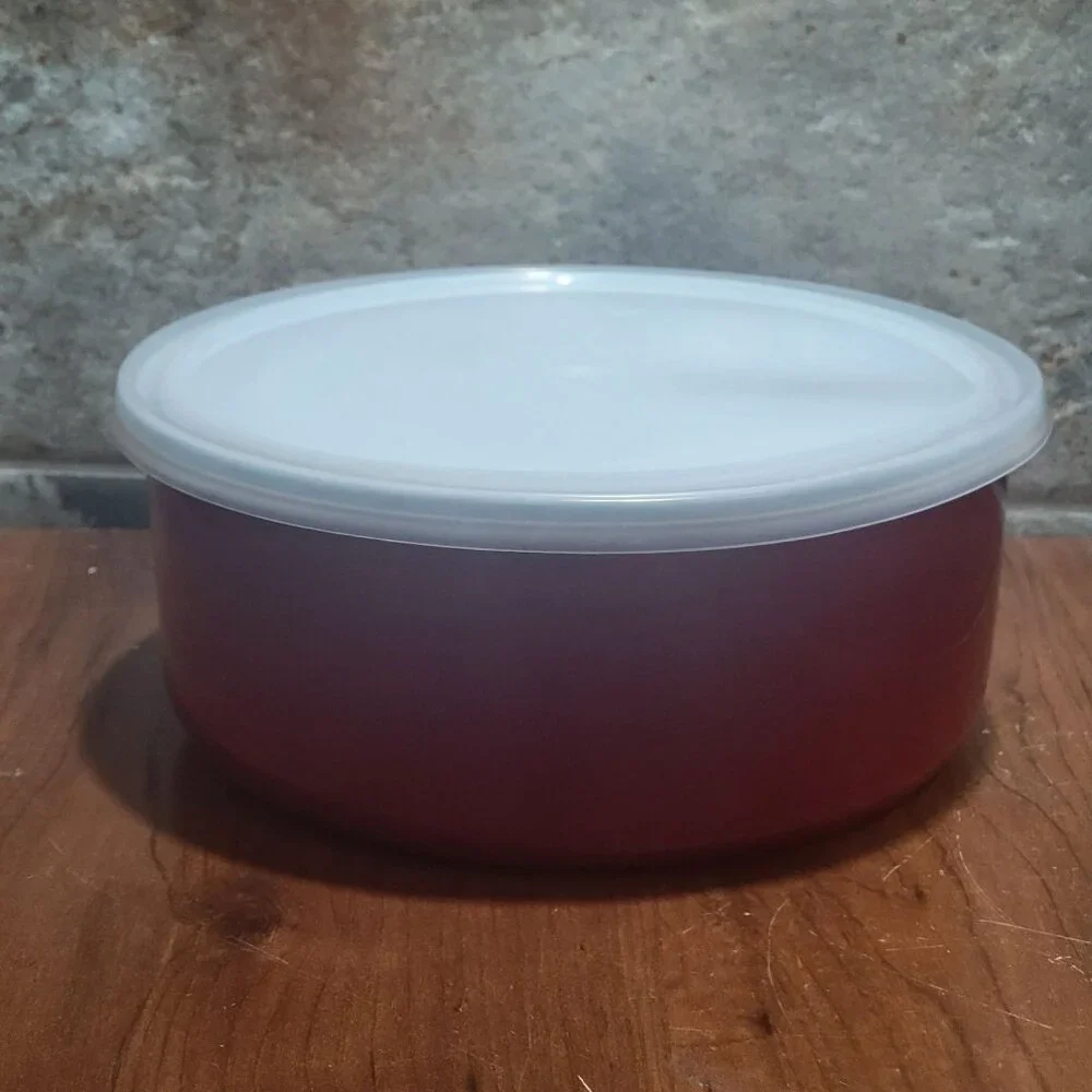 Stainless Steel Food Container Storage Red Mixing Bowl Set Nested 3 Serve Bowl S